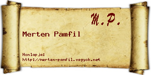 Merten Pamfil névjegykártya